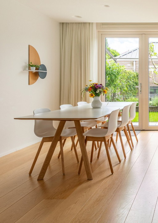 HAY Copenhague CPH30 dining table 250x90, white/soaped oak