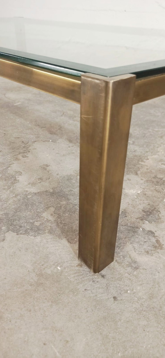 Image 1 of Vintage glass and brass coloured frame coffee table 