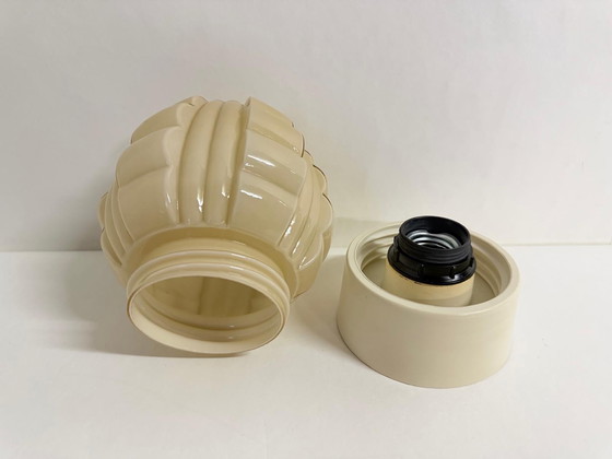 Image 1 of Crème geblokte Thabur plafondlamp Art Deco antieke lamp