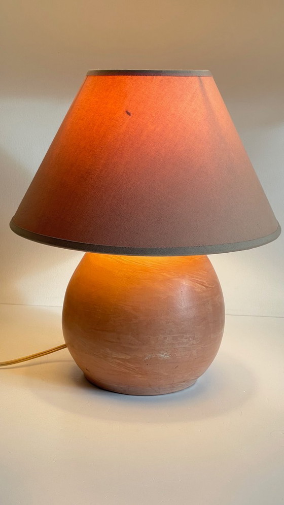 Vintage handgemaakte terracotta lamp – Tafellampen, Textile (photo 11 of 21)