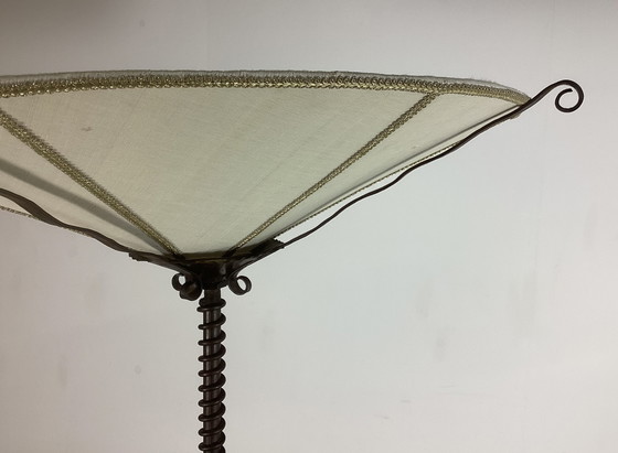 Image 1 of Art deco rare lamp patina wrought iron 1920s