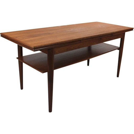 Table basse extensible en teck, Danemark 1960