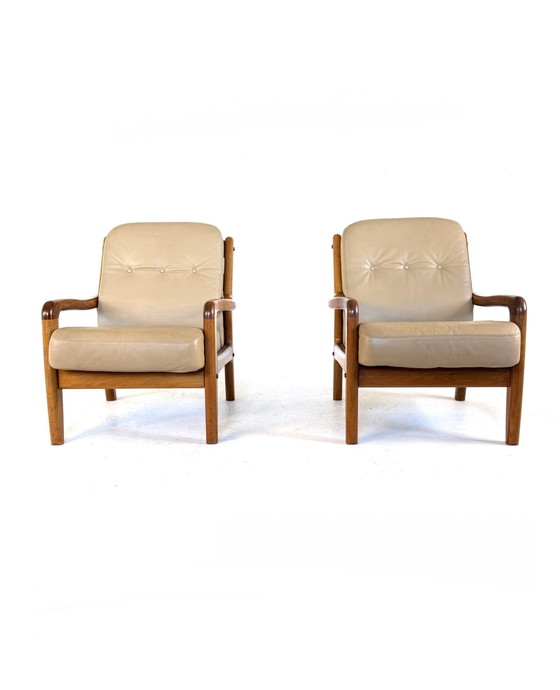 Image 1 of Set van 2 vintage Deense fauteuils, Dyrlund ‘80