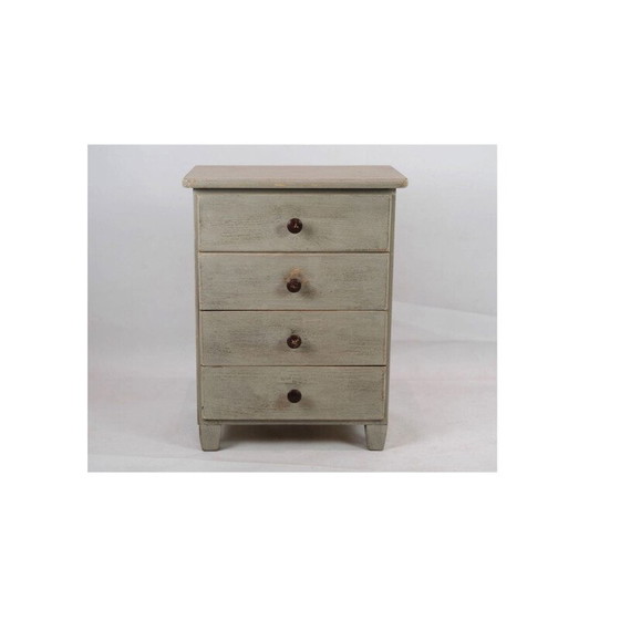 Image 1 of Vintage Gustavian gray painted chest of drawers, 1840s