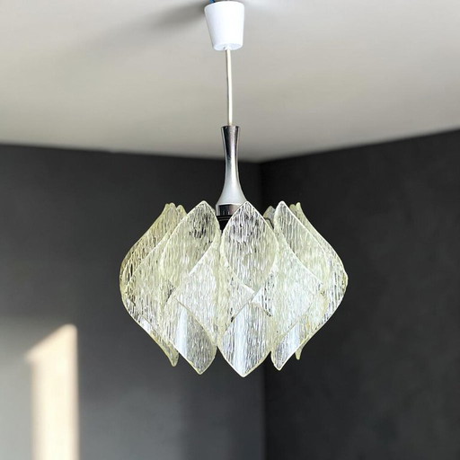 German Transparent Acrylic Glass Hanging Lamp by Me Marbach Leuchten, 1960s – hanglampen, Plastic