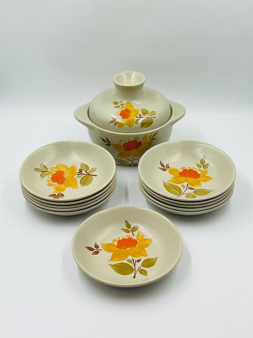 Lot d'Assiette Creuse et Soupière Grès Saint-Amand Jamaïque – servies, Ceramic