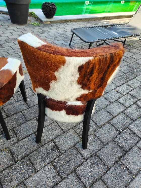 2x Nuove Sedie da Bistrò in Pelle di Mucca Tricolore – Cowberry, Sedie da pranzo, Leather (photo 4 of 9)