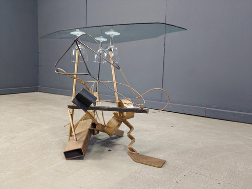 Sculptural lounge chair set with coffee table, 1996