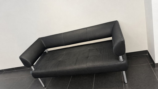 zwart lederen sitland sofa van Sergio Bellin, 1999