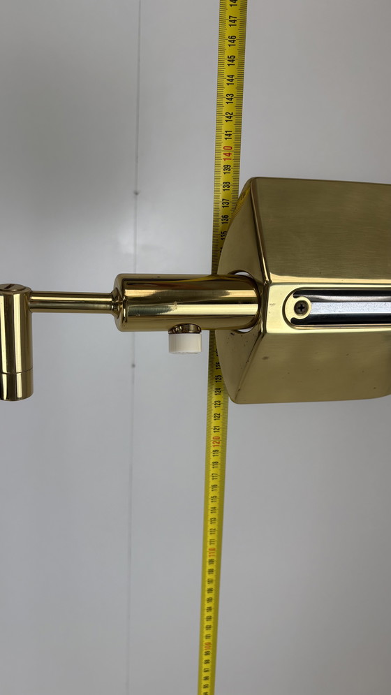 Image 1 of Lampada da lettura vintage in ottone regolabile in altezza Metalarte