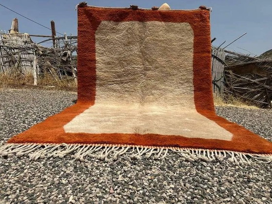 Tapis Mrirt marocain terracotta et beige 340x230 cm – motif encadré – Laine, Coton, Bohemian (photo 10 of 15)