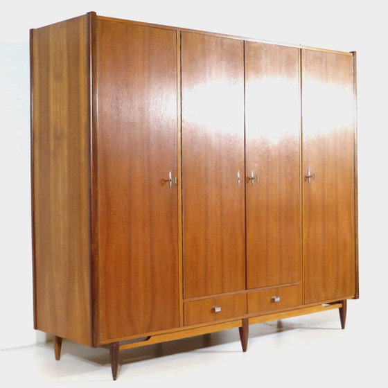 Image 1 of Vintage mid-century 4-door teak closet, 1960s