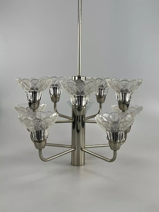 Image 1 of 60s 70s lamp plafondlamp kroonluchter kroonluchter glas space age