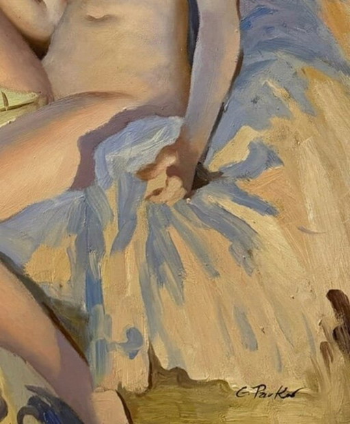 Peinture à l'huile originale « Nu féminin classique » de Gérard Parker