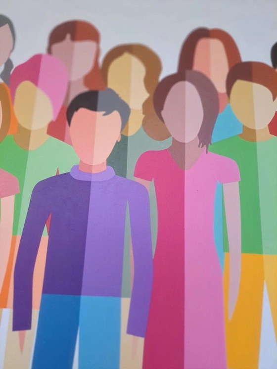 Image 1 of Colorful Modern Figurative Painting | 86 x 114 cm | Acrylic on MDF