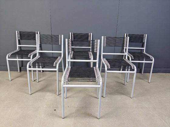 Image 1 of Set of 6 Sandow dining chairs by rene Herbst, 1980s 