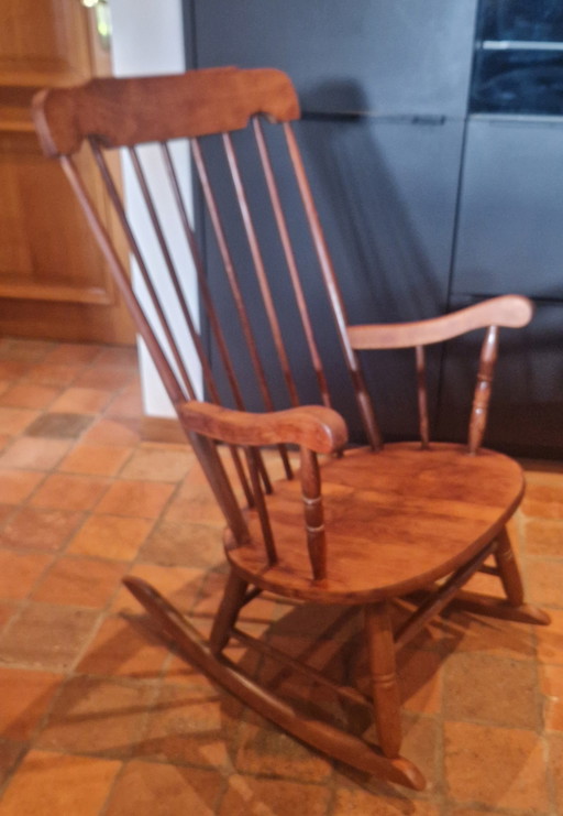 Houten Vintage Schommelstoel, Rockingchair