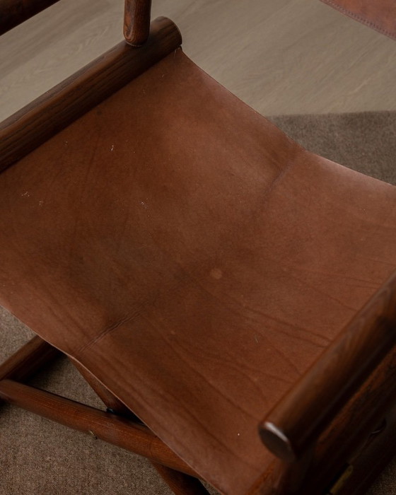 Italian Modern Director’s Chair in Wood & Leather, 1980s, Side chairs, Brown (photo 14 of 17)