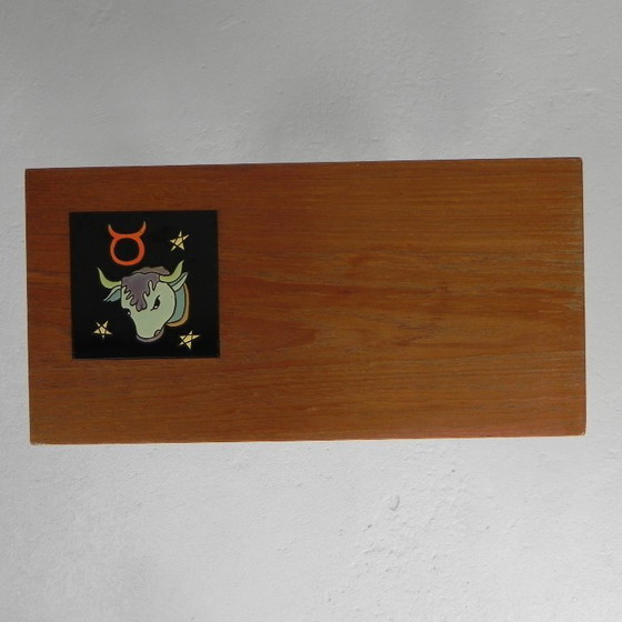 Image 1 of Tavolino vintage, portagiornali con piastrella di Hemiksem, anni '50