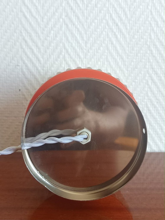 Image 1 of Space Age Orange and Chrome Table Lamp 1970