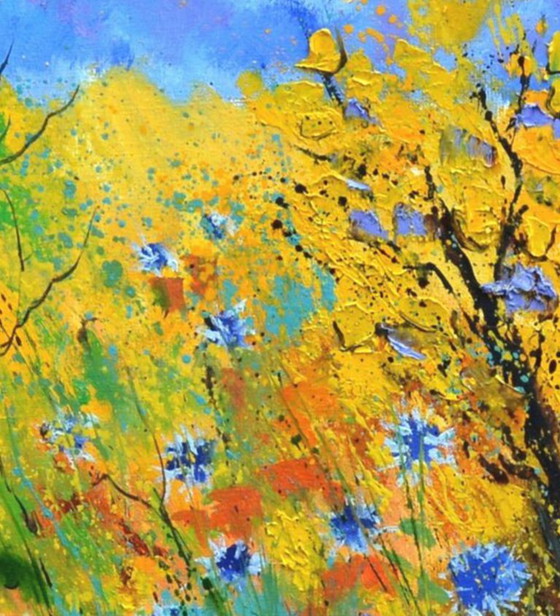 Blue Cornflowers – P. Ladent, Peintures et dessins, Canvas (photo 3 of 5)
