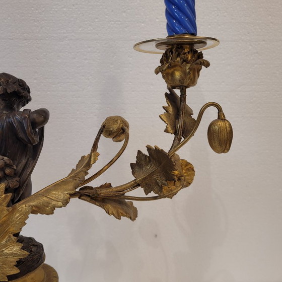 Image 1 of Candelabro / Lampada, ormolú e porcellana, Victor Paillard, Napoleone III, 1870 - Francia