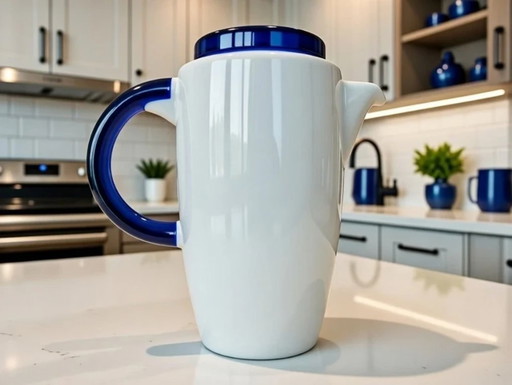 Cafetière vintage Thomas Rosenthal Vario Pacific bleue et blanche