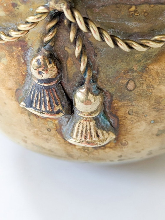 Brass Brass Planter With Wavy Rim And Twisted-Rope Bow – Interdima, Plant pot (photo 13 of 15)