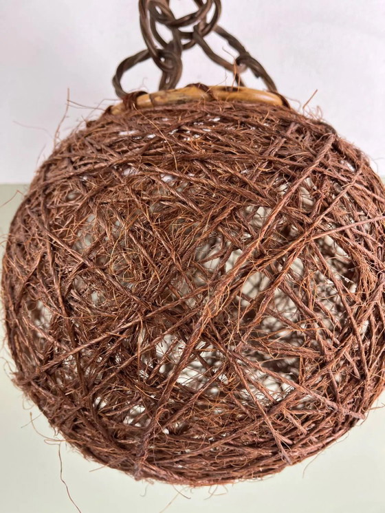 Lampada a sospensione a sfera in vimini – Lampade a sospensione, Wicker, Rattan, Vintage (photo 7 of 8)