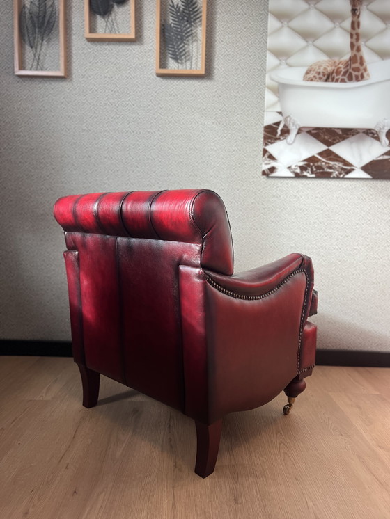 Image 1 of Sedia - Poltrona Chesterfield Bolton - Rosso antico - Pelle