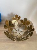 Fruttiera vintage Ikea "Stockholm" in metallo color oro, 20 cm, in buone condizioni.