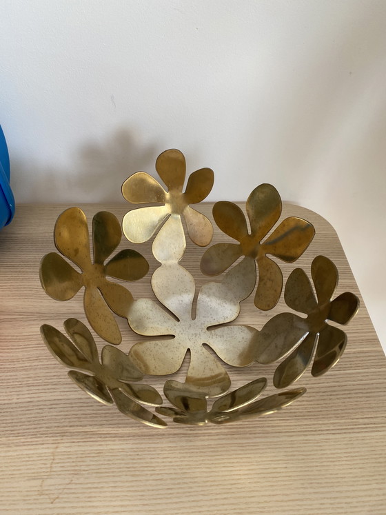 Image 1 of Vintage Ikea "Stockholm" 20 CM goudkleurige metalen fruitschaal in goede staat