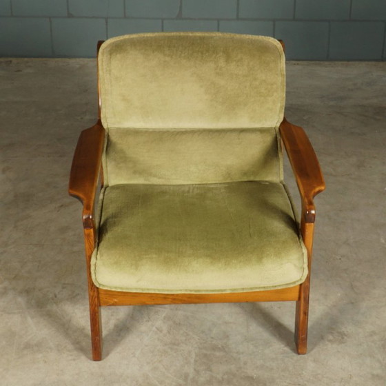 Image 1 of Vintage Deense zithoek/zitgroep – notenhout – jaren 60/70