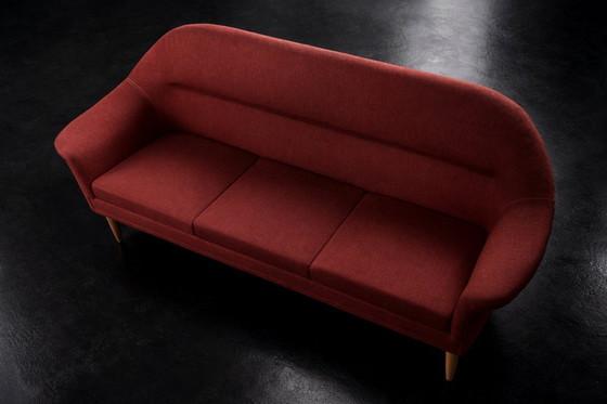 Image 1 of Canapé 3 Places Vintage Élégant Scandinave Moderne Mid-Century Rouge de Bröderna Anderssons, 1950s