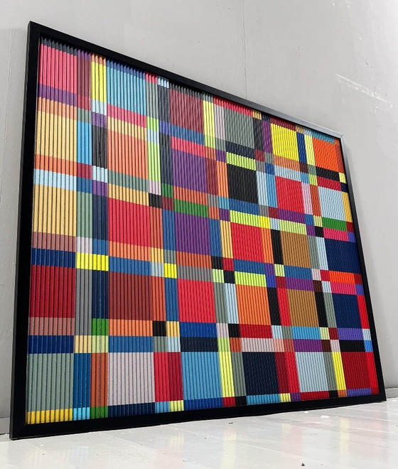 Image 1 of Lena László pour Studio Exactly, Relief lenticulaire/3D sur plaque d'aluminium avec laminage, « 210 formes géométriques », é