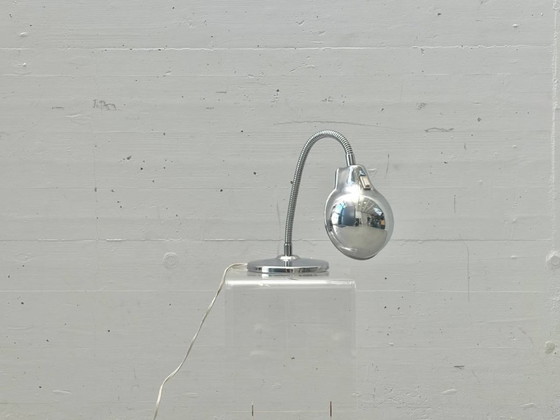 Image 1 of Chrome table lamp with gooseneck, Italy, 1960s