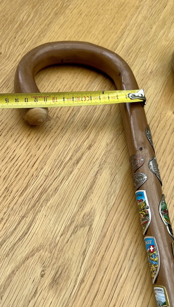 Image 1 of Two nostalgic walking sticks with enameled coats of arms from all over Europe