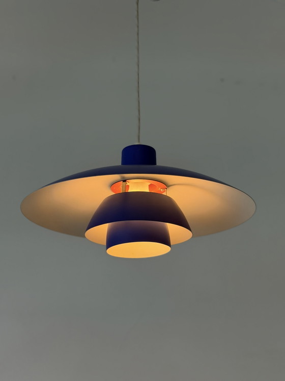 Vintage Louis Poulsen PH 4/3 – Poul Henningsen – blauw – 1960s/70s – Hanglampen, Metal (photo 15 of 15)
