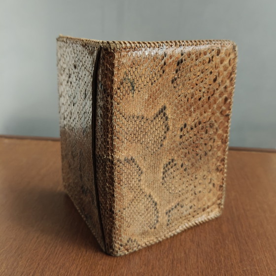 Vintage Genuine Python Snake Skin Wallet – Brown Leather Bifold – Gifts (photo 12 of 12)