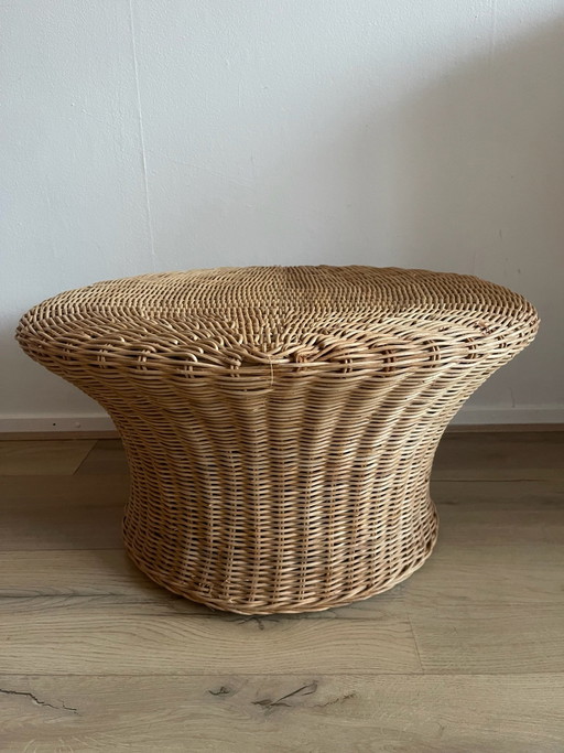 Tabouret / Pouf Vintage IKEA Storvik – Design Carl Öjerstam (rotin)