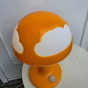 Vintage IKEA Skojig table lamp in orange. Mushroom, Cloud lamp. 1990s