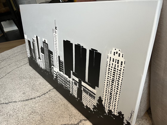 Image 1 of Painting skyline Rotterdam GovArt 60x120