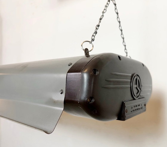 Image 1 of Lampada a sospensione industriale grigia di Elektrosvit, anni '60