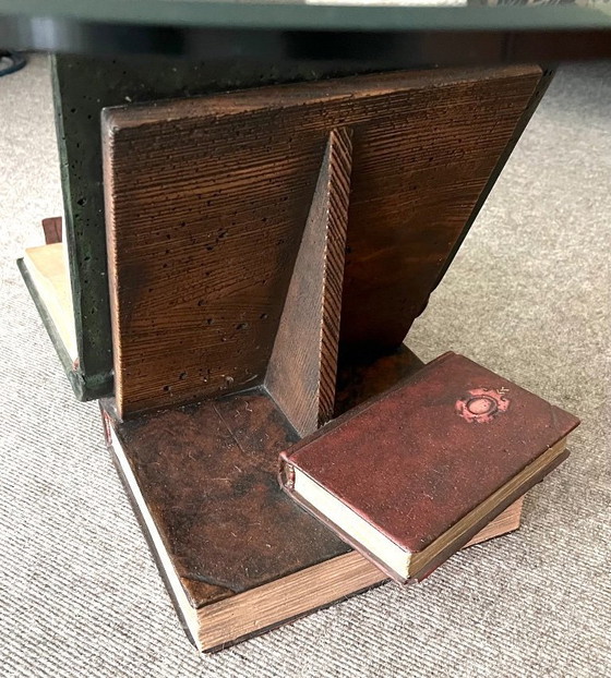 Image 1 of Tavolino da caffè, tavolino da soggiorno, tavolo di vetro, libri, piume