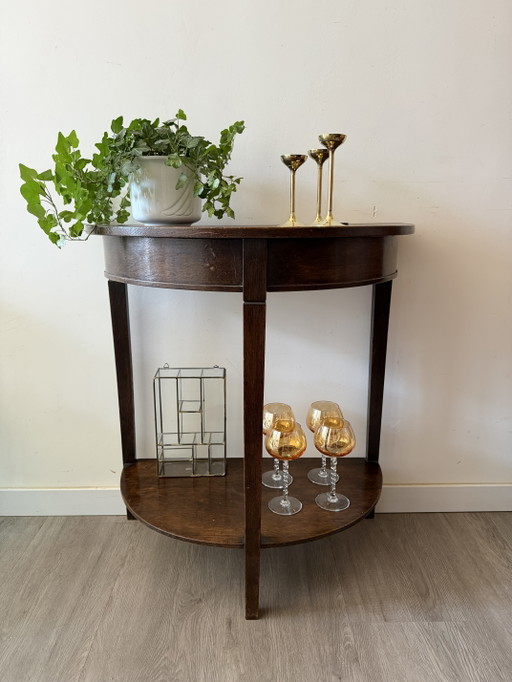 Halfronde Console Tafel Vintage – Wood