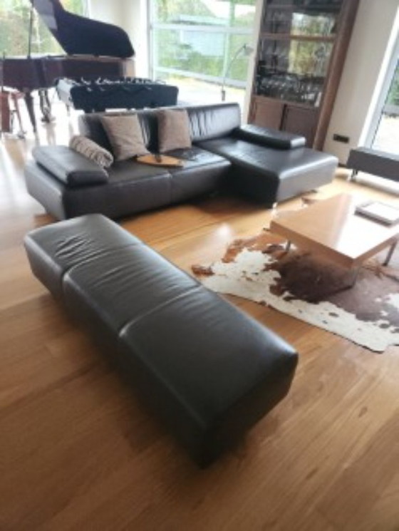 Image 1 of Alberta corner sofa, brown leather