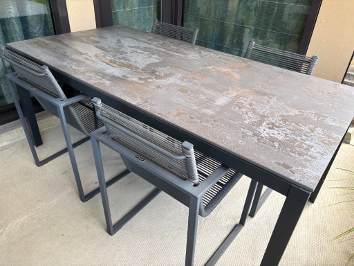 Garden table with 4 Borek chairs – tuinsets, Textile, Metal