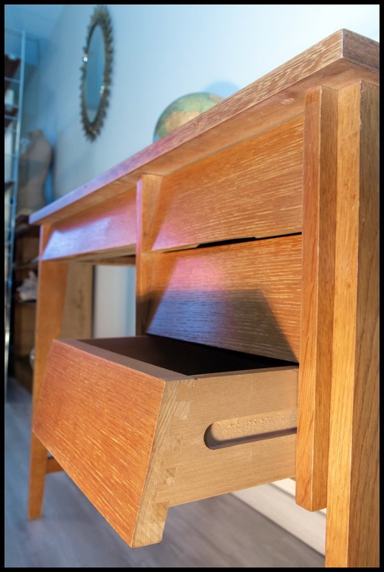 Image 1 of Vintage desk from the 1960s-70s, light oak, superb condition