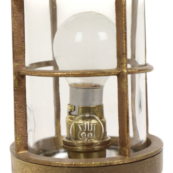 Image 1 of Brass Ship's Lamp Cage Lamp Industria Rotterdam