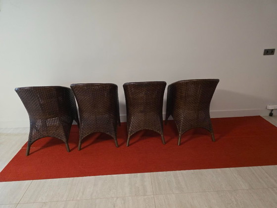 4 M Design Dark Brown Woven Leather Dining Chairs – M Desighn (photo 16 of 17)